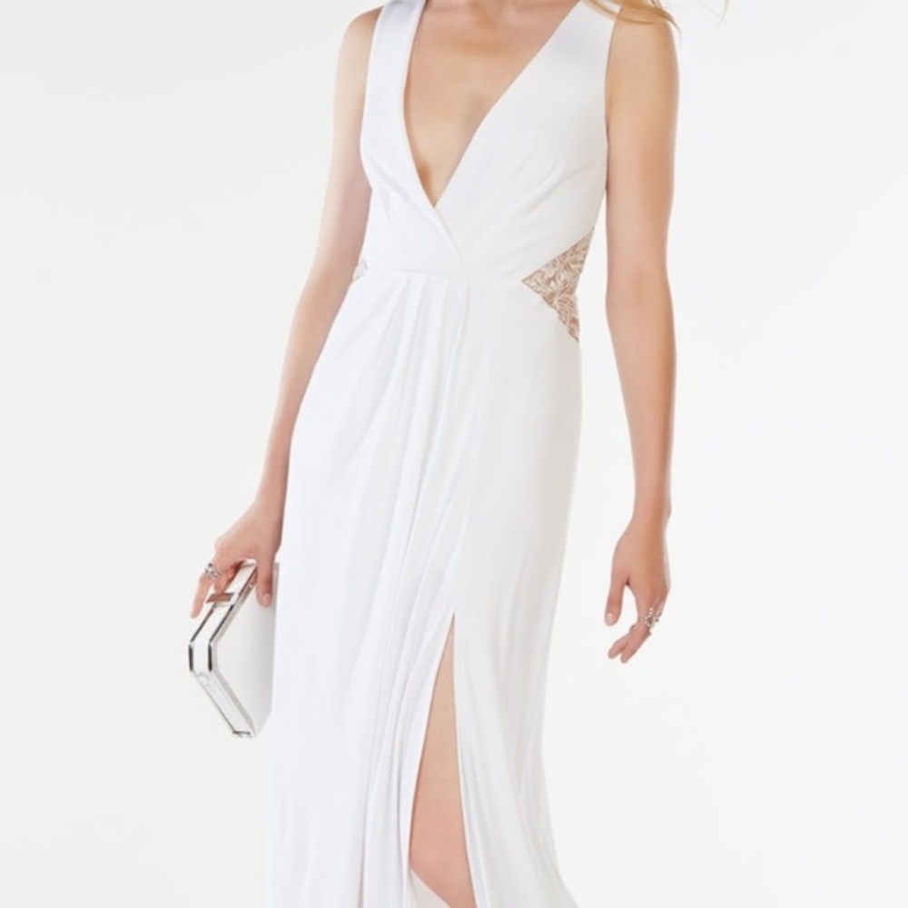 BCBGMazAzria Hasani White Gown Dress Sz 8 NWT!